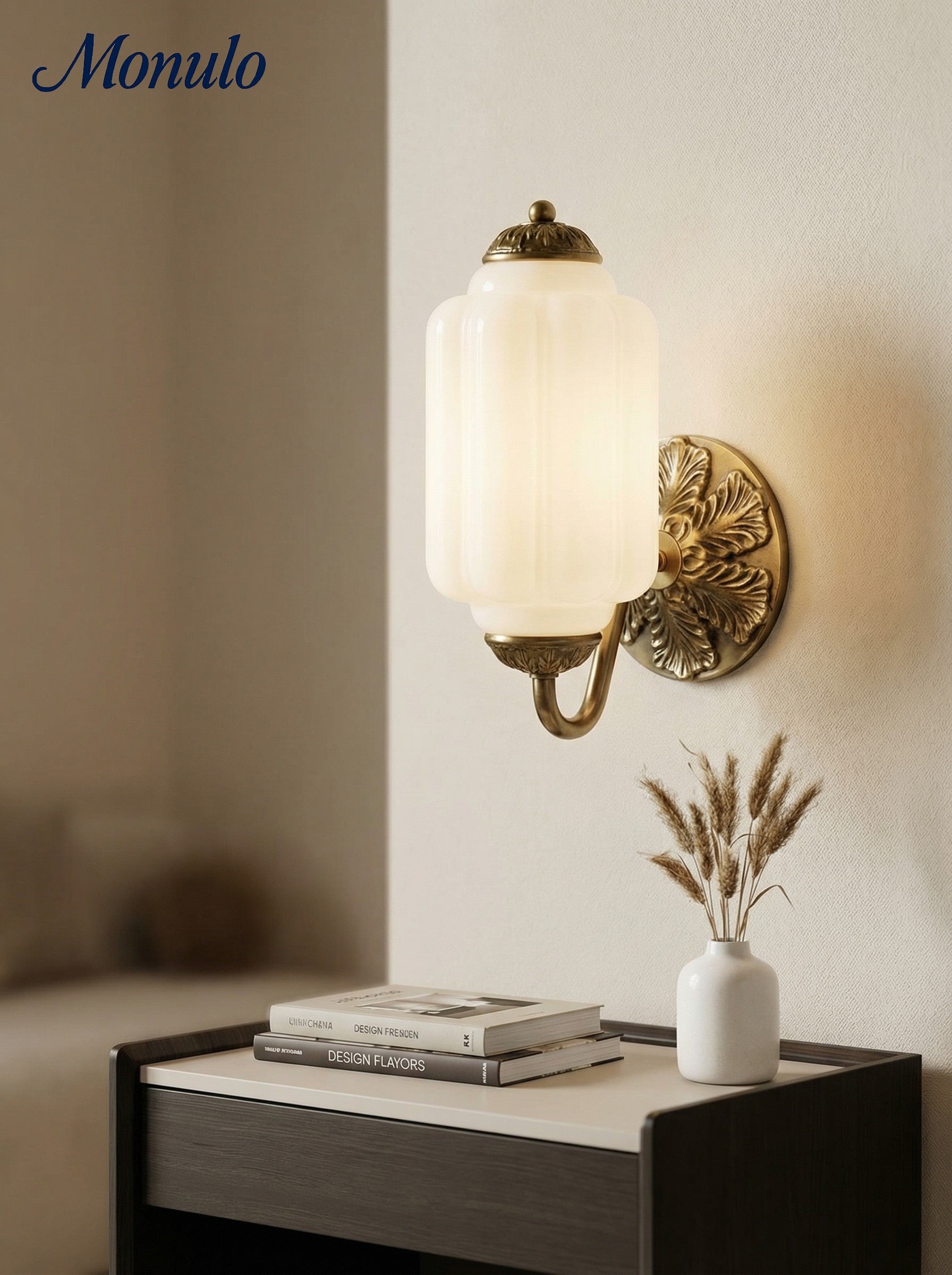 Vintage Milk Glass Wall Sconce Light