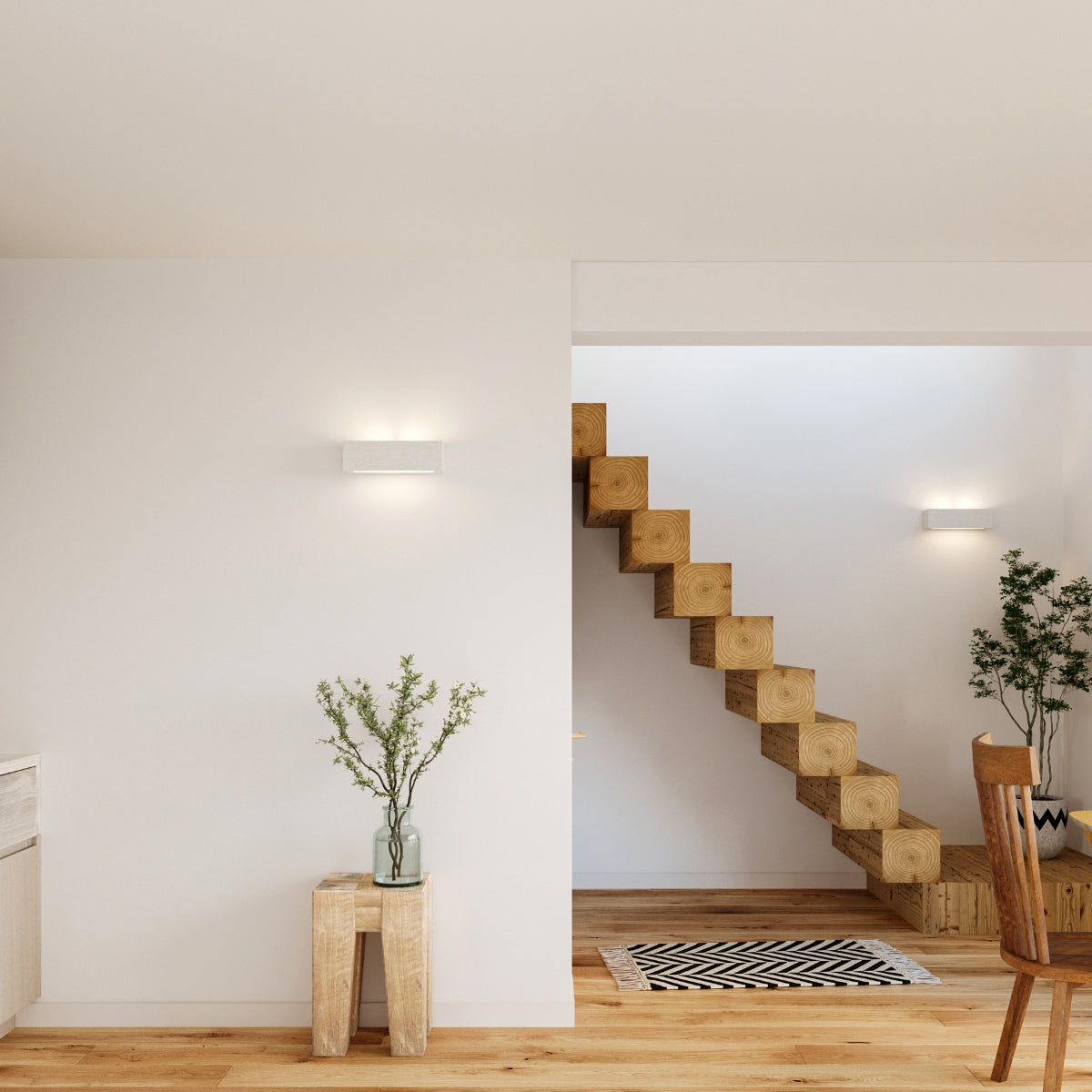 Ceramic Wall Light with Rectangular Shade and Up-Down Illumination