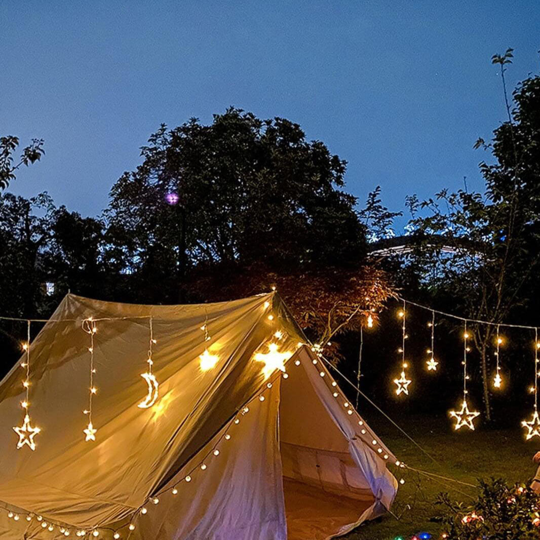 Zonne Stringverlichting Met Ster En Maan Hangende Vormen