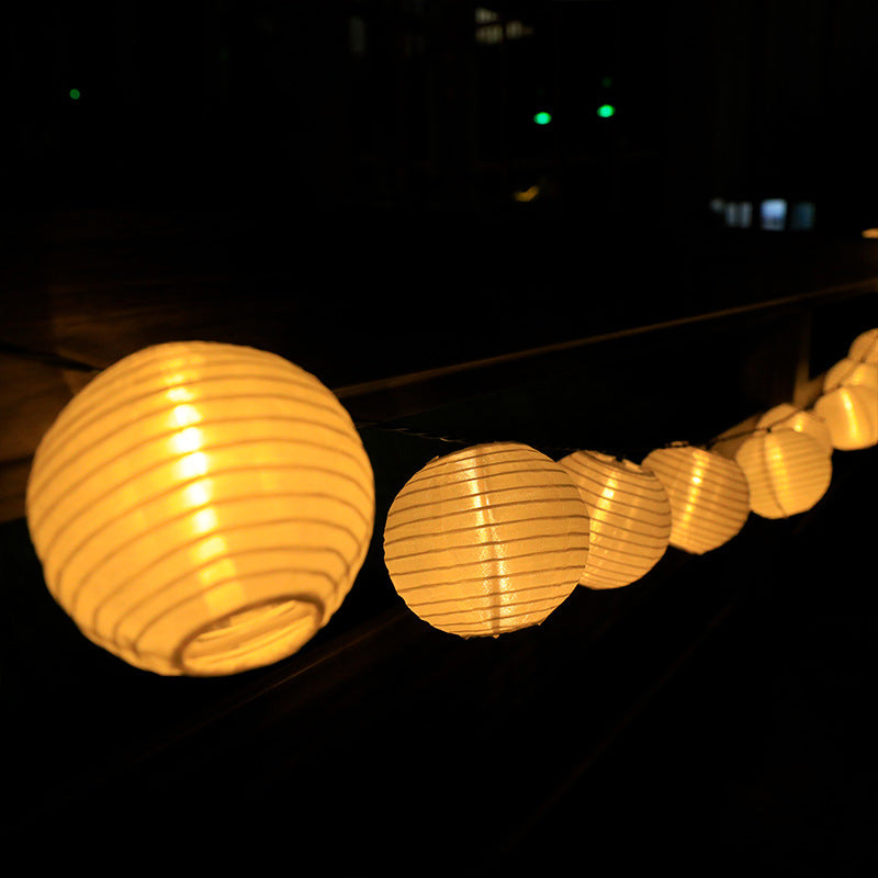Zonne Stringverlichting Met Multikleurige Ronde Lantaarn Schaduwen