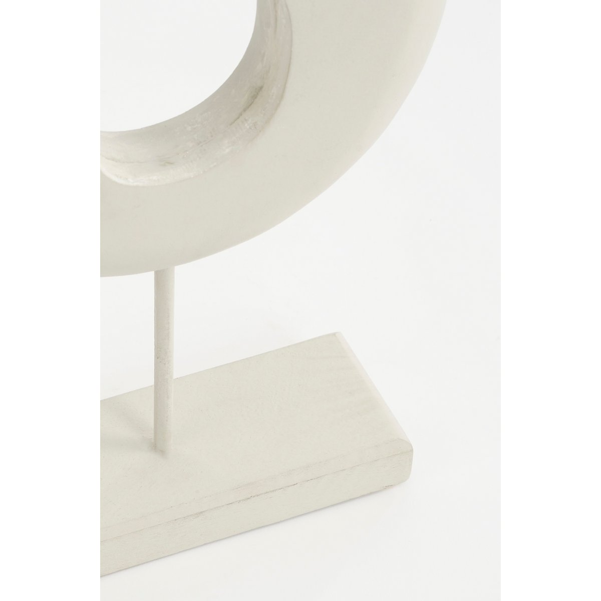 White Abstract Mangowood Table Ornament With Base