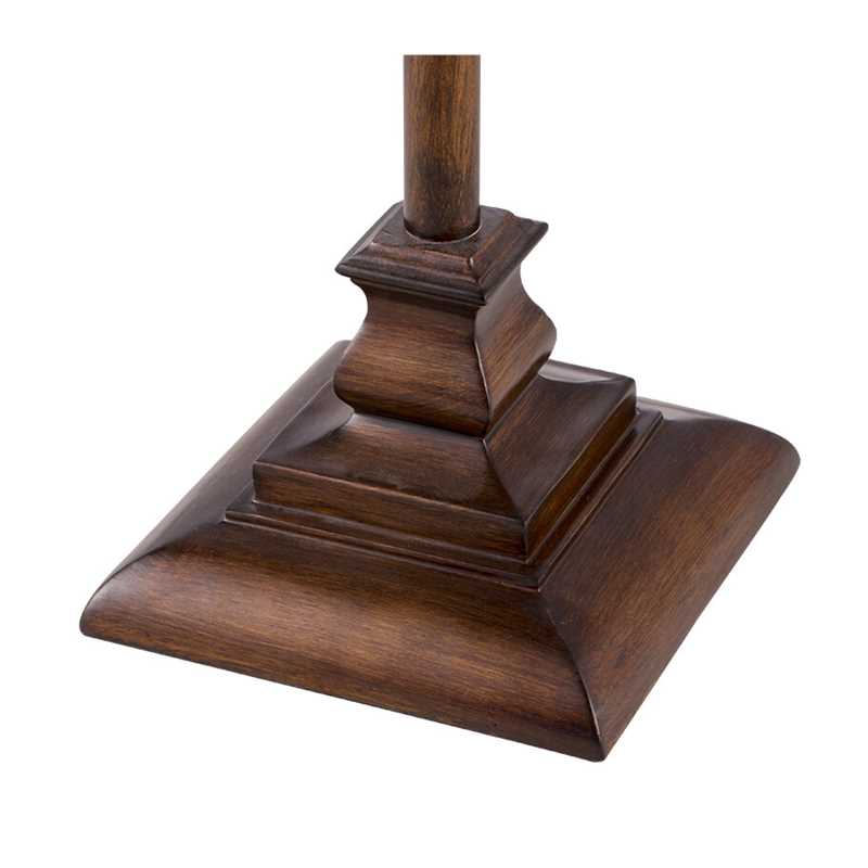 Brown Vintage Floor Lamp with Pleated Shade and Resin Stand