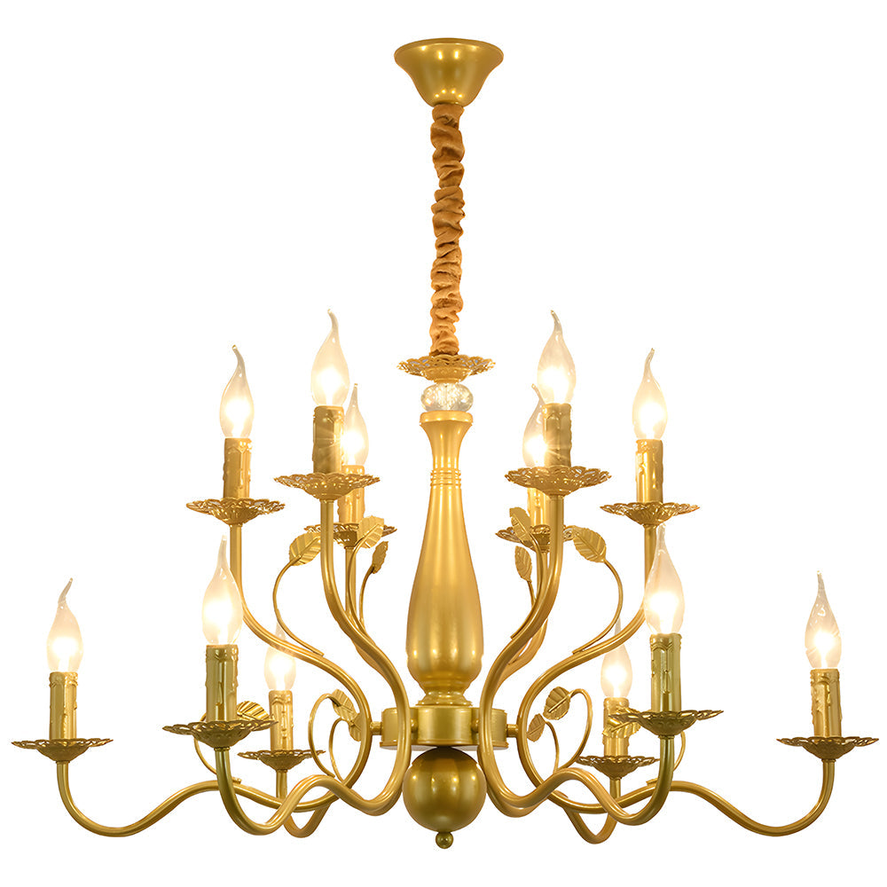 Lustre contemporain à plusieurs lumières au design courbé élégant