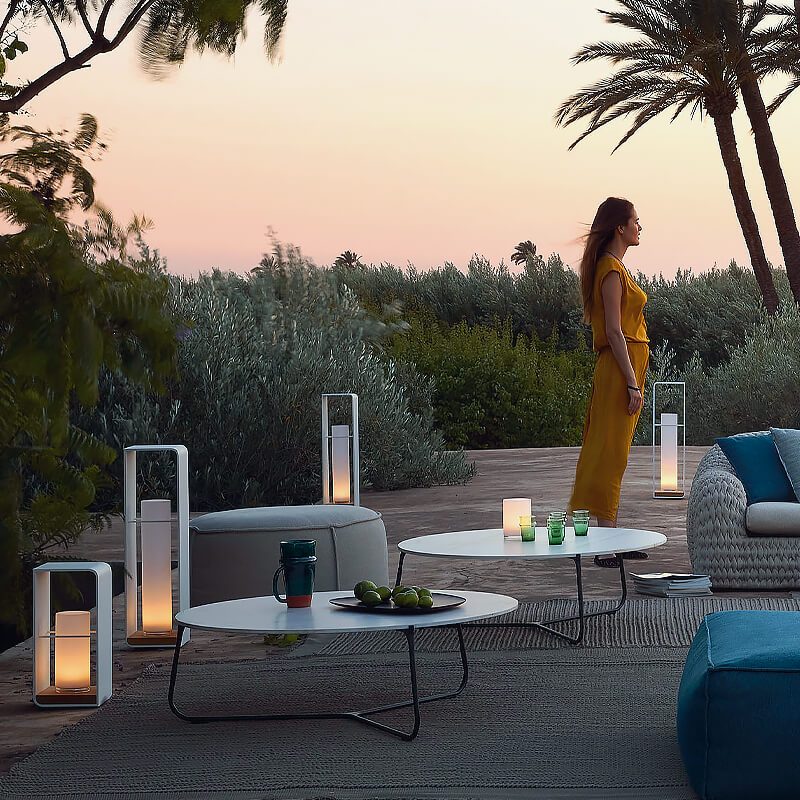 Black Rectangular Solar Outdoor Lantern with Frosted Glass