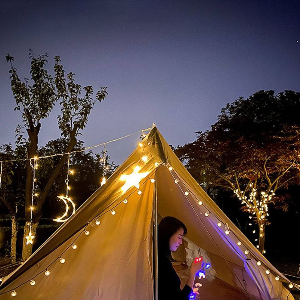 Zonne Stringverlichting Met Ster En Maan Hangende Vormen