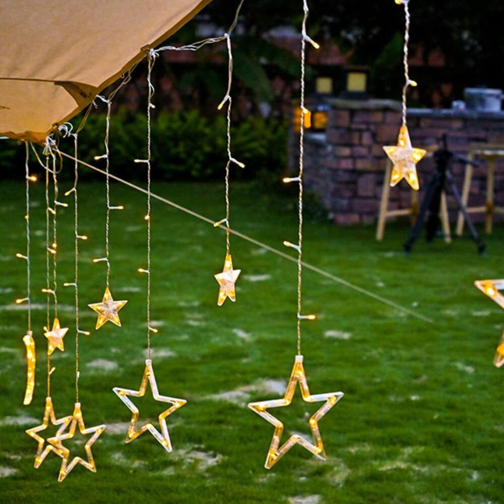 Zonne Stringverlichting Met Ster En Maan Hangende Vormen