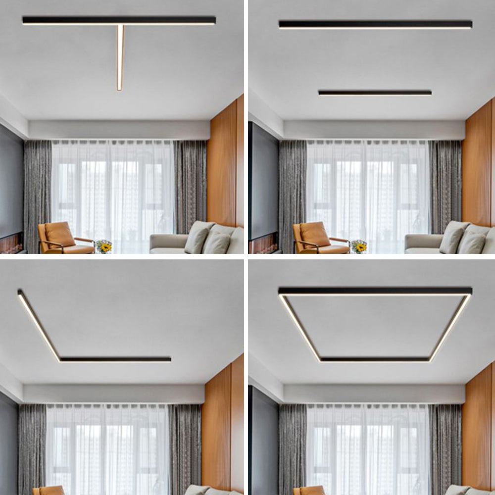 Minimalist Linear Black LED Ceiling Light