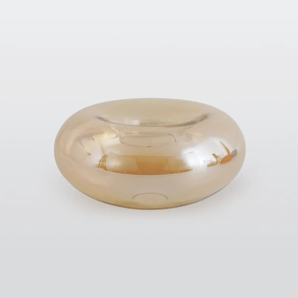 Art Deco Globe Ceiling Light Amber Glass Flush Mount Fixture