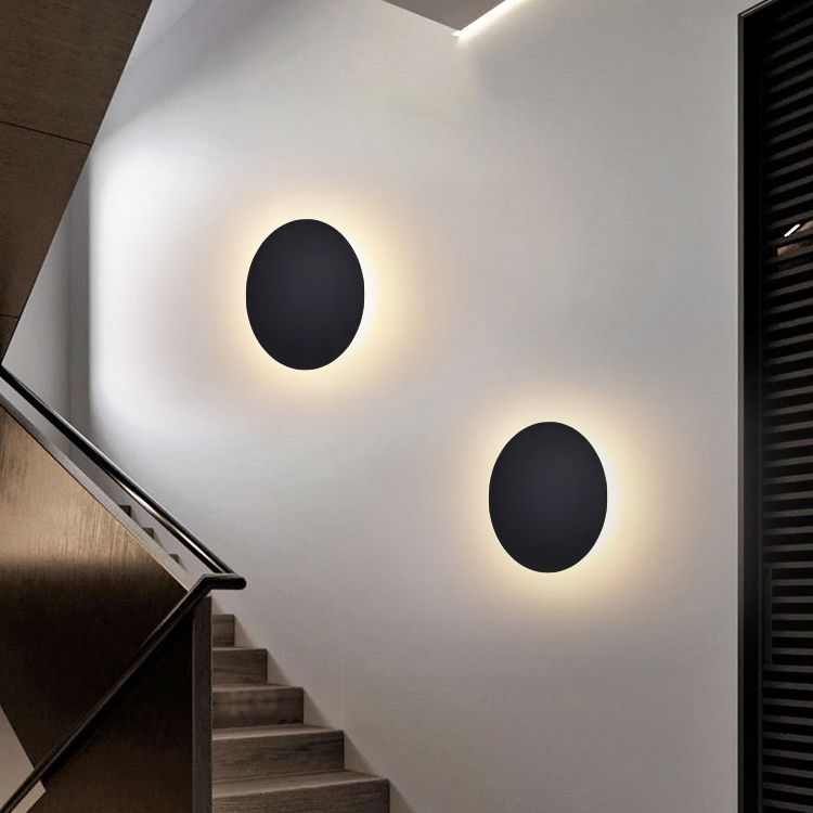 Applique murale ronde minimaliste avec éclairage en halo