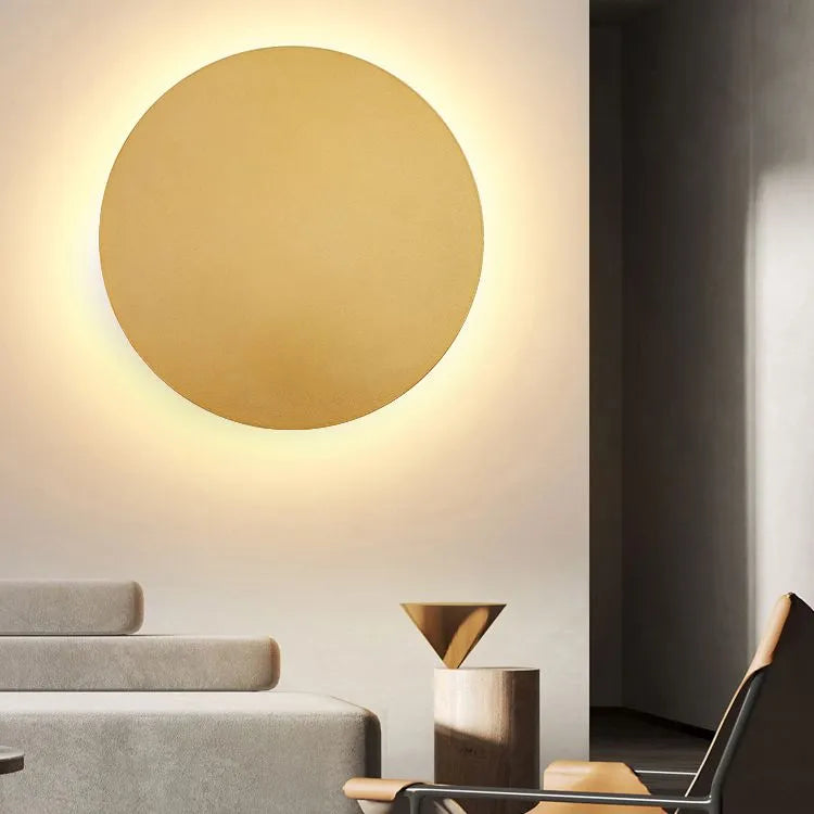 Applique murale ronde minimaliste avec éclairage en halo