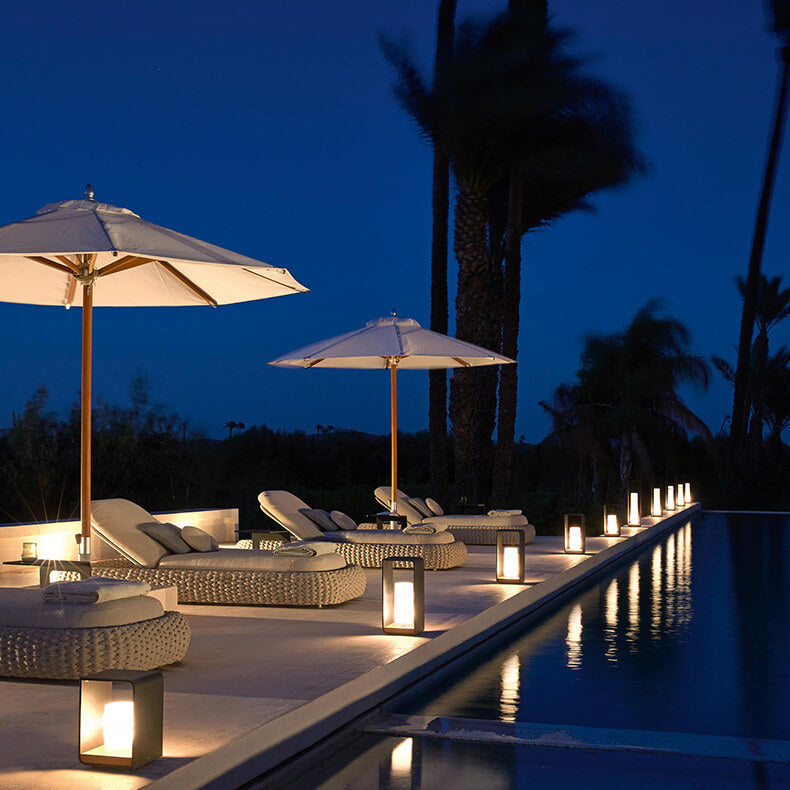 Black Rectangular Solar Outdoor Lantern with Frosted Glass