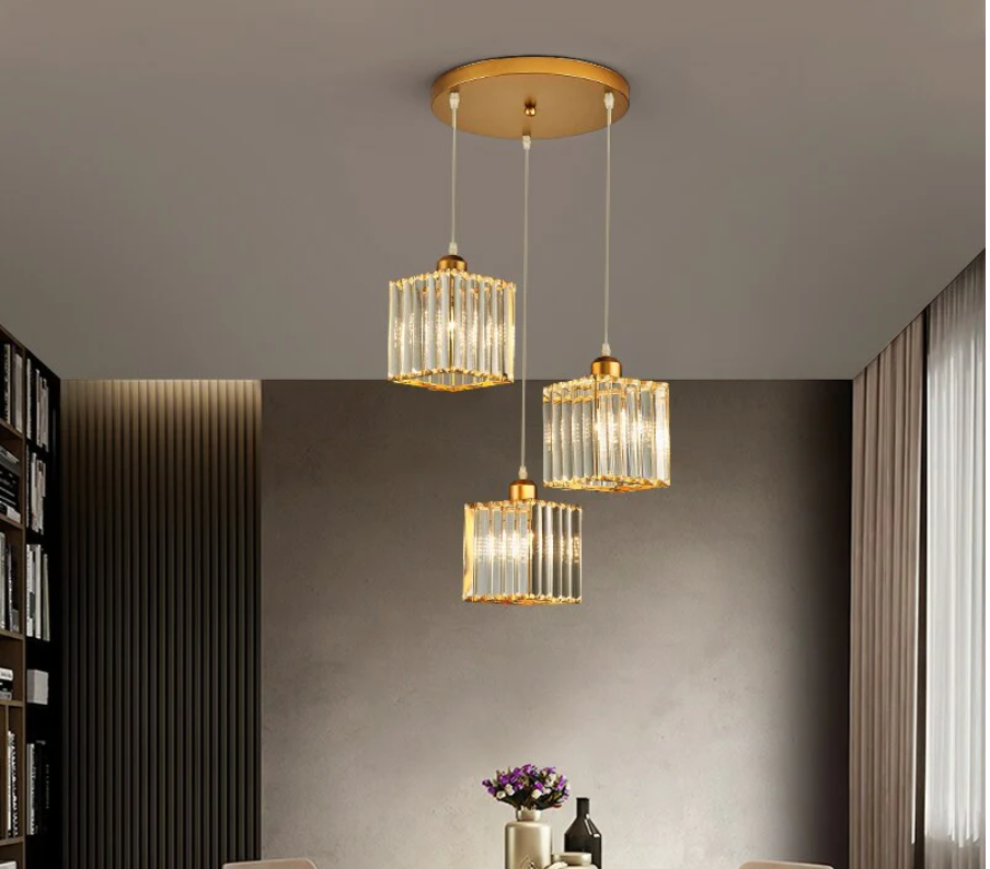 Cluster Pendant Light with Cylindrical Glass Shades