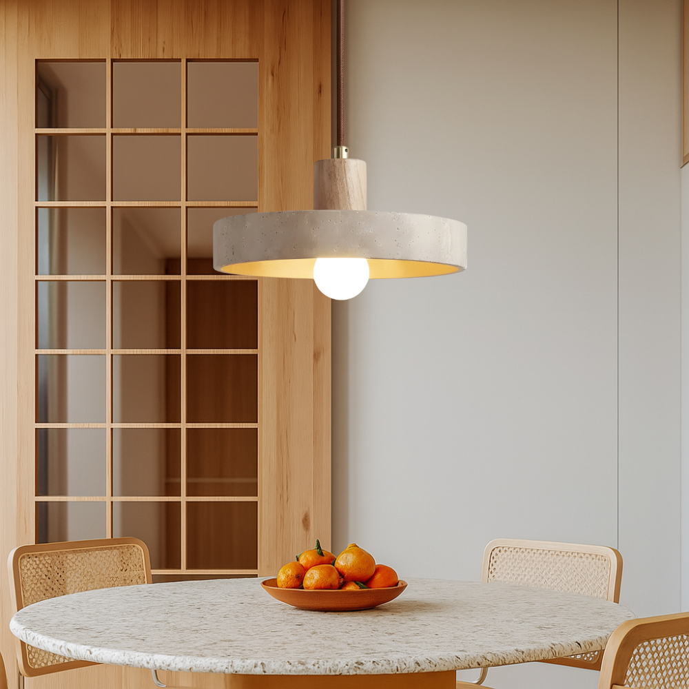 Stone Travertine Bauhaus Pendant Light