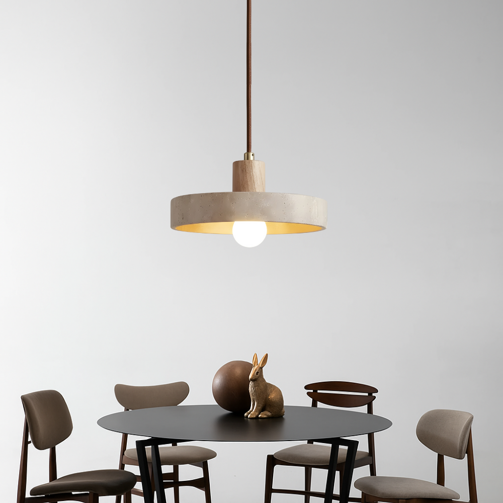 Stone Travertine Bauhaus Pendant Light