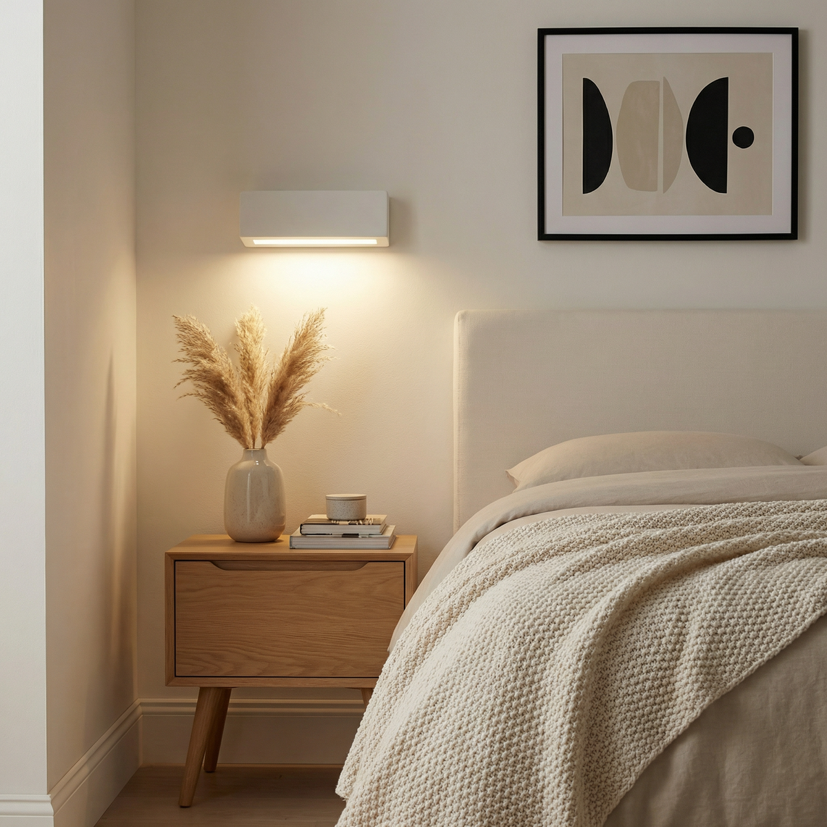 Ceramic Wall Light with Rectangular Shade and Up-Down Illumination