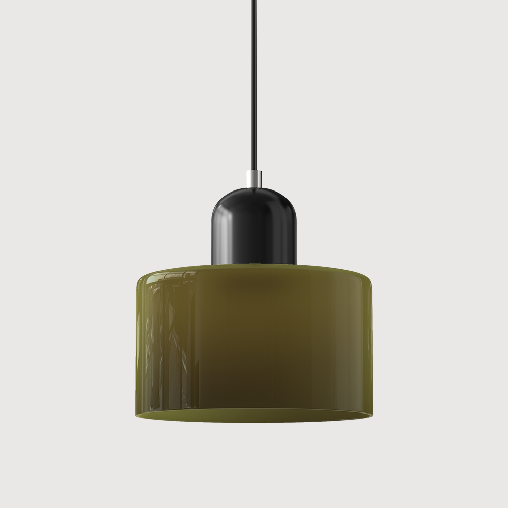 Coloured glass Bauhaus pendant light
