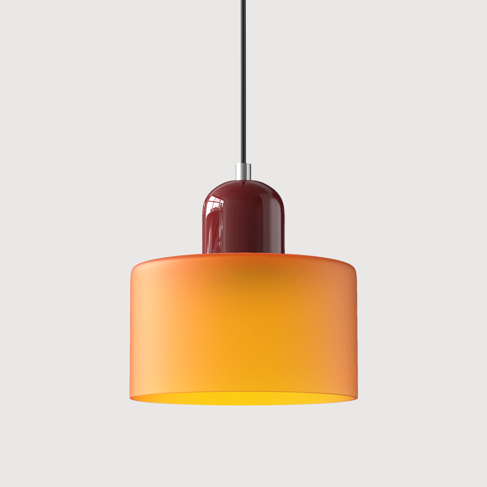 Coloured glass Bauhaus pendant light