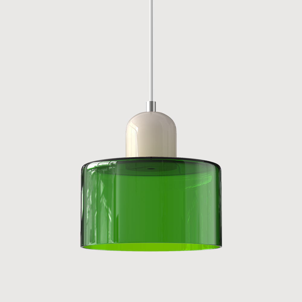 Coloured glass Bauhaus pendant light