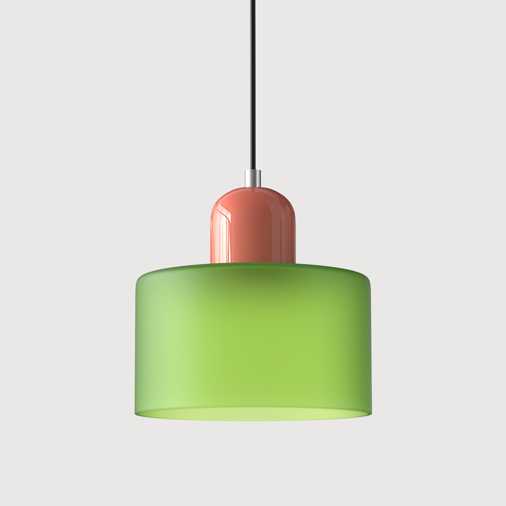 Coloured glass Bauhaus pendant light