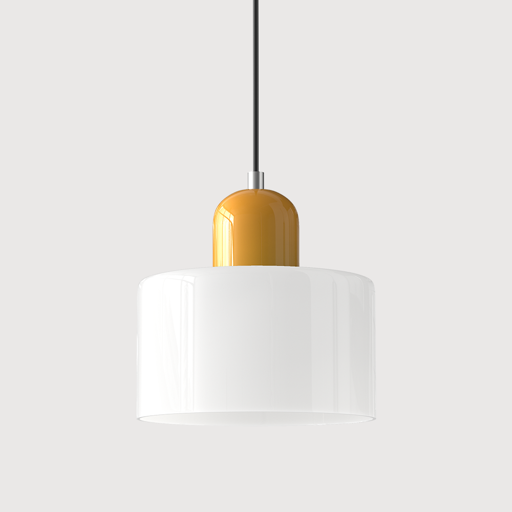 Coloured glass Bauhaus pendant light