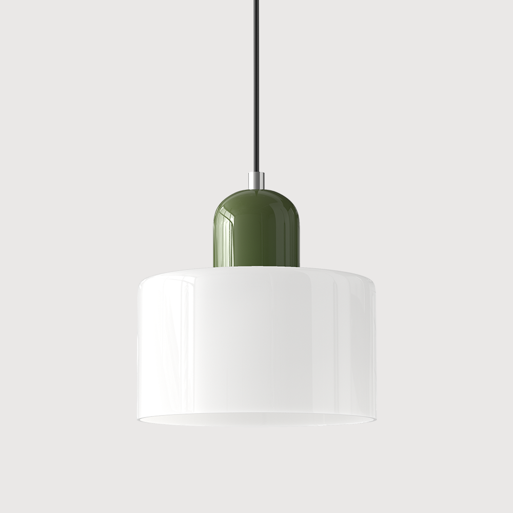 Coloured glass Bauhaus pendant light