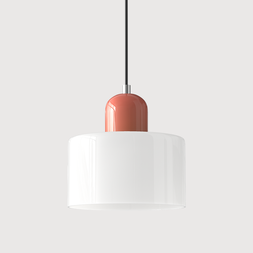 Coloured glass Bauhaus pendant light