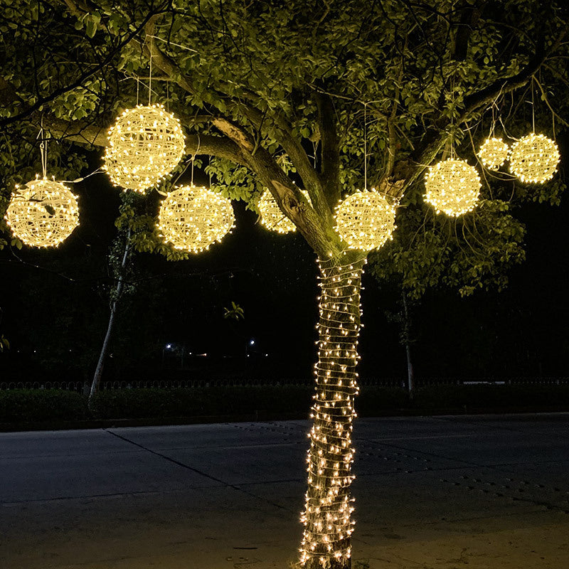Hanging LED Sphere Lights with Metal Wire Ball Design
