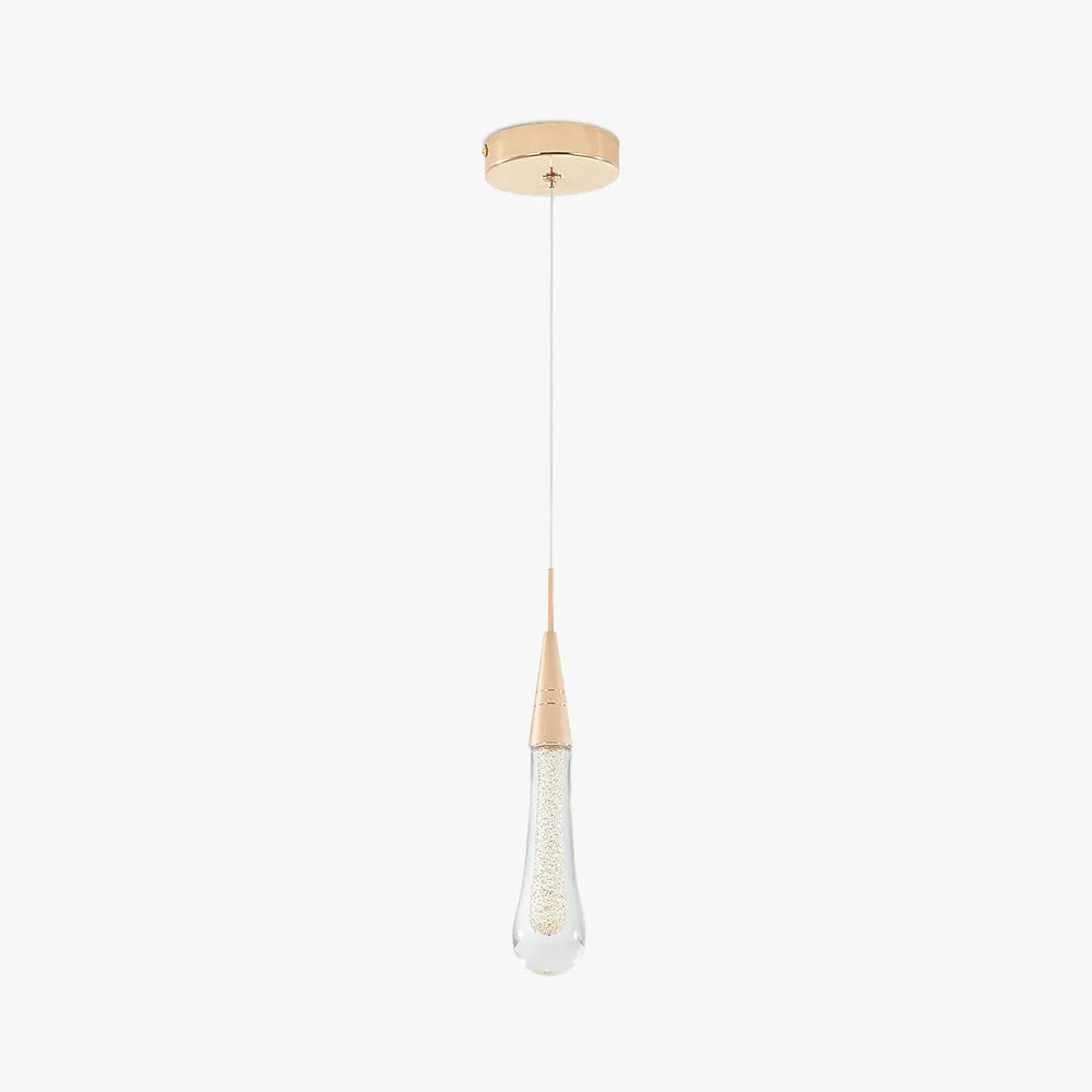 Modern Gold Teardrop Pendant Light Minimalist Hanging Fixture