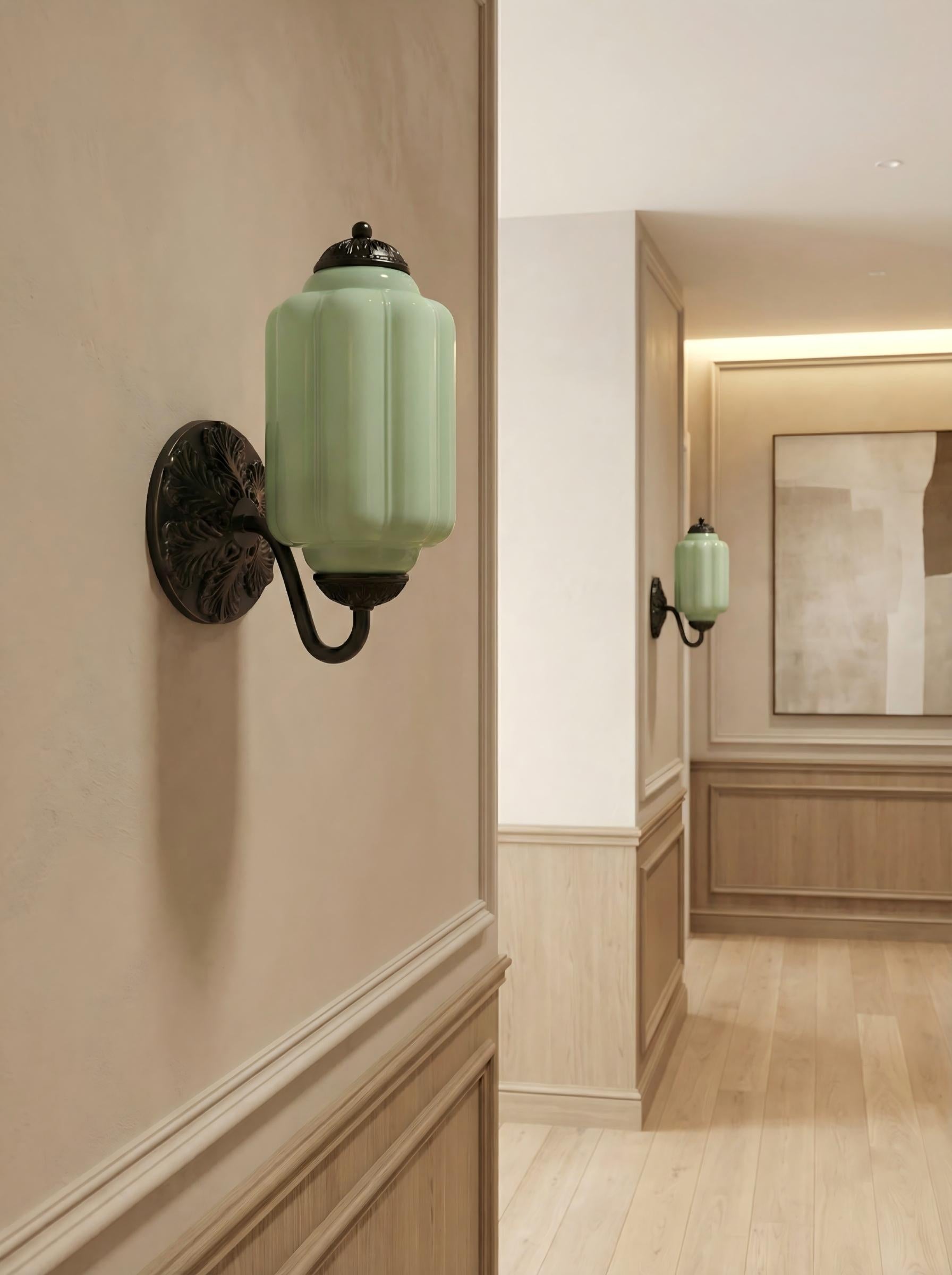 Vintage Milk Glass Wall Sconce Light