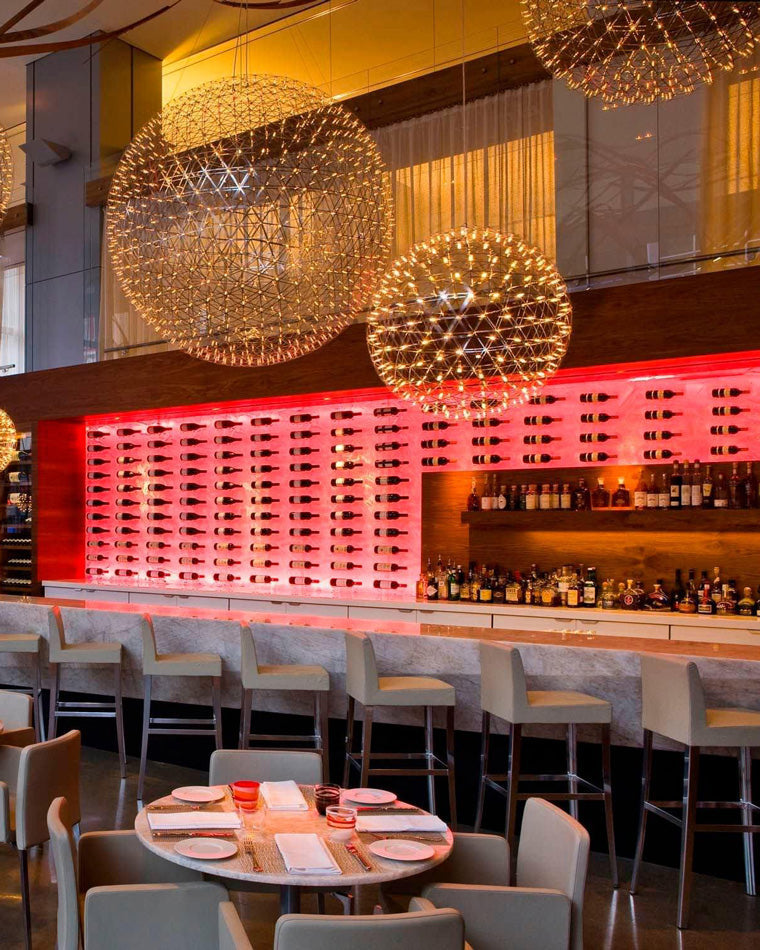 Designer LED Sphere Chandelier with Adjustable Height