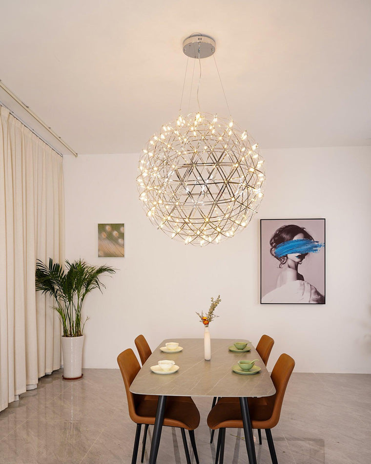 Designer LED Sphere Chandelier with Adjustable Height