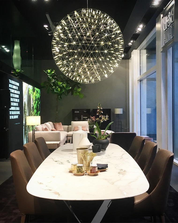 Designer LED Sphere Chandelier with Adjustable Height