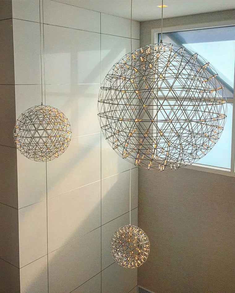 Designer LED Sphere Chandelier with Adjustable Height