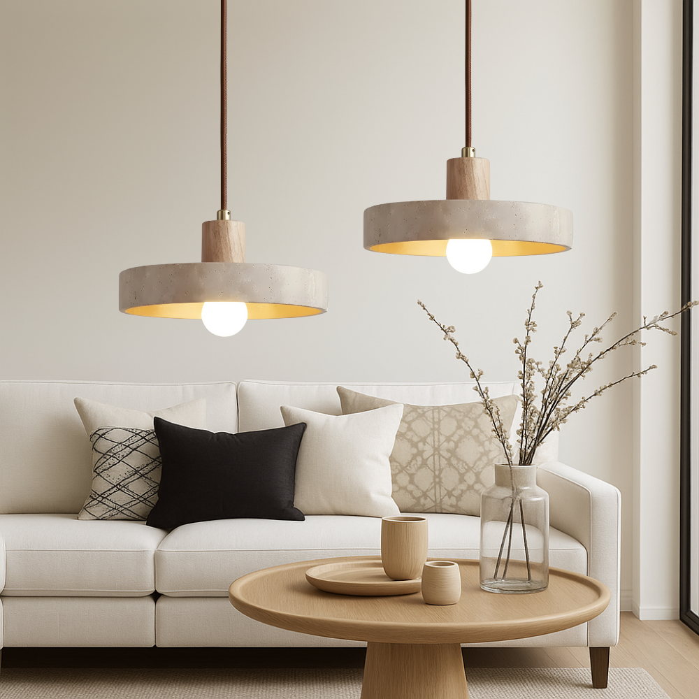 Stone Travertine Bauhaus Pendant Light