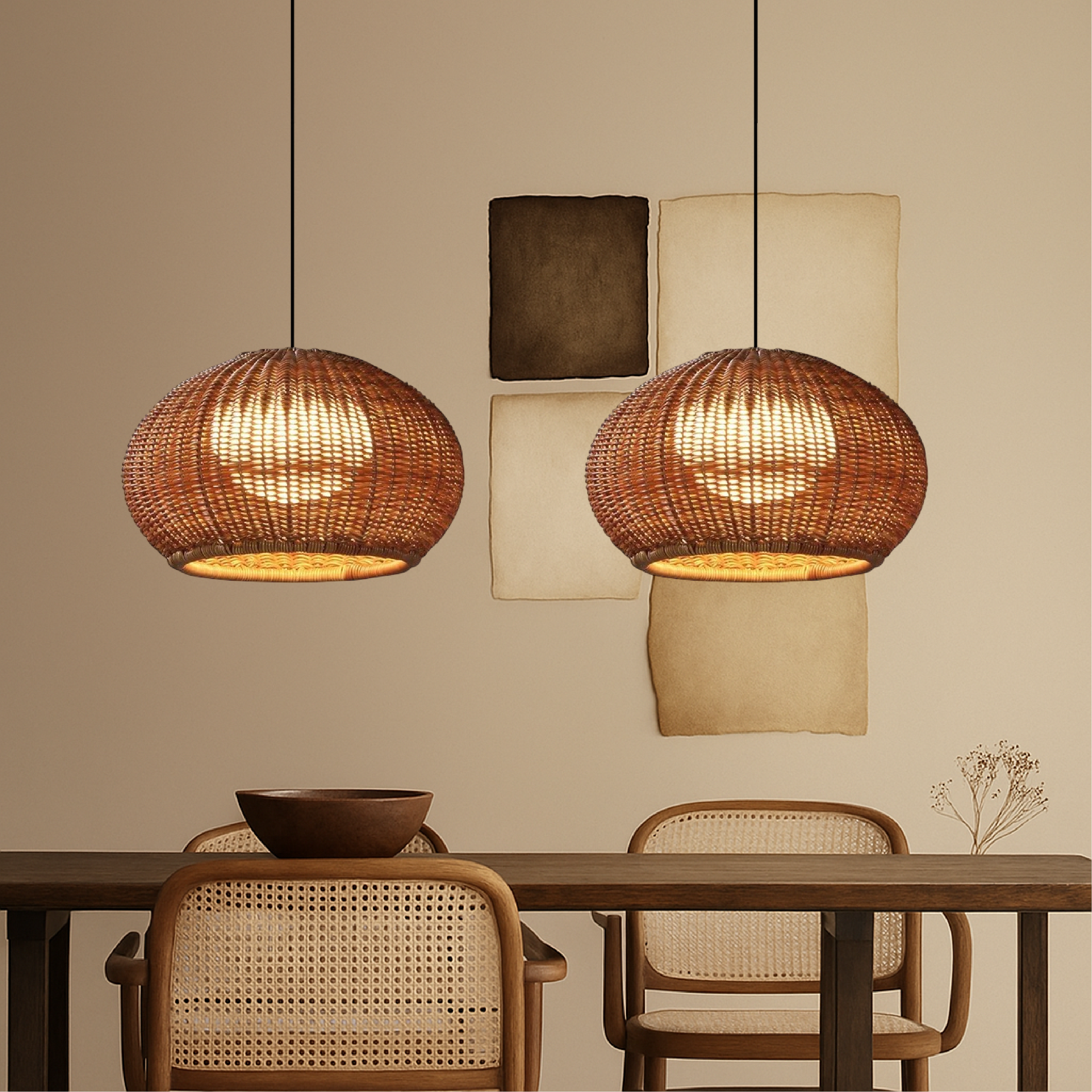 Organic Bamboo Pendant Light