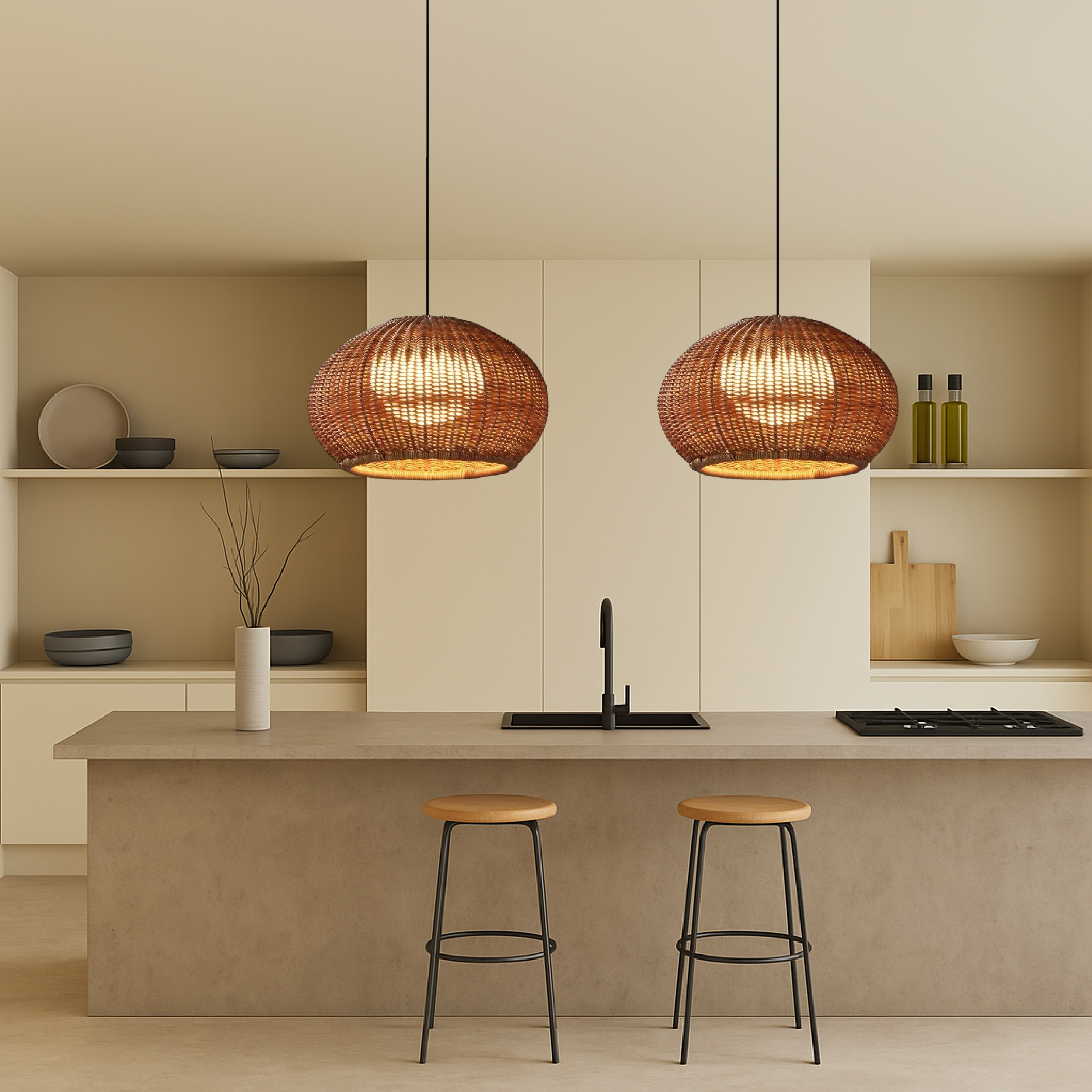 Organic Bamboo Pendant Light