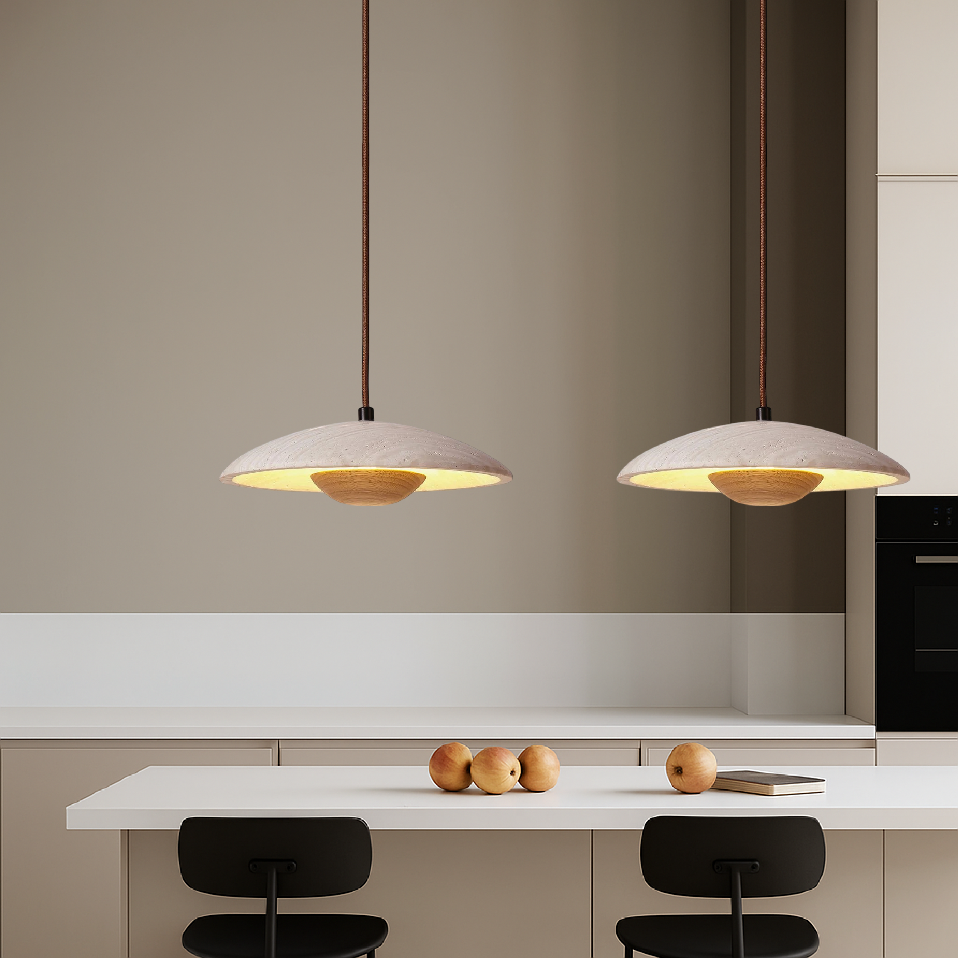 Travertijn steen hanglamp