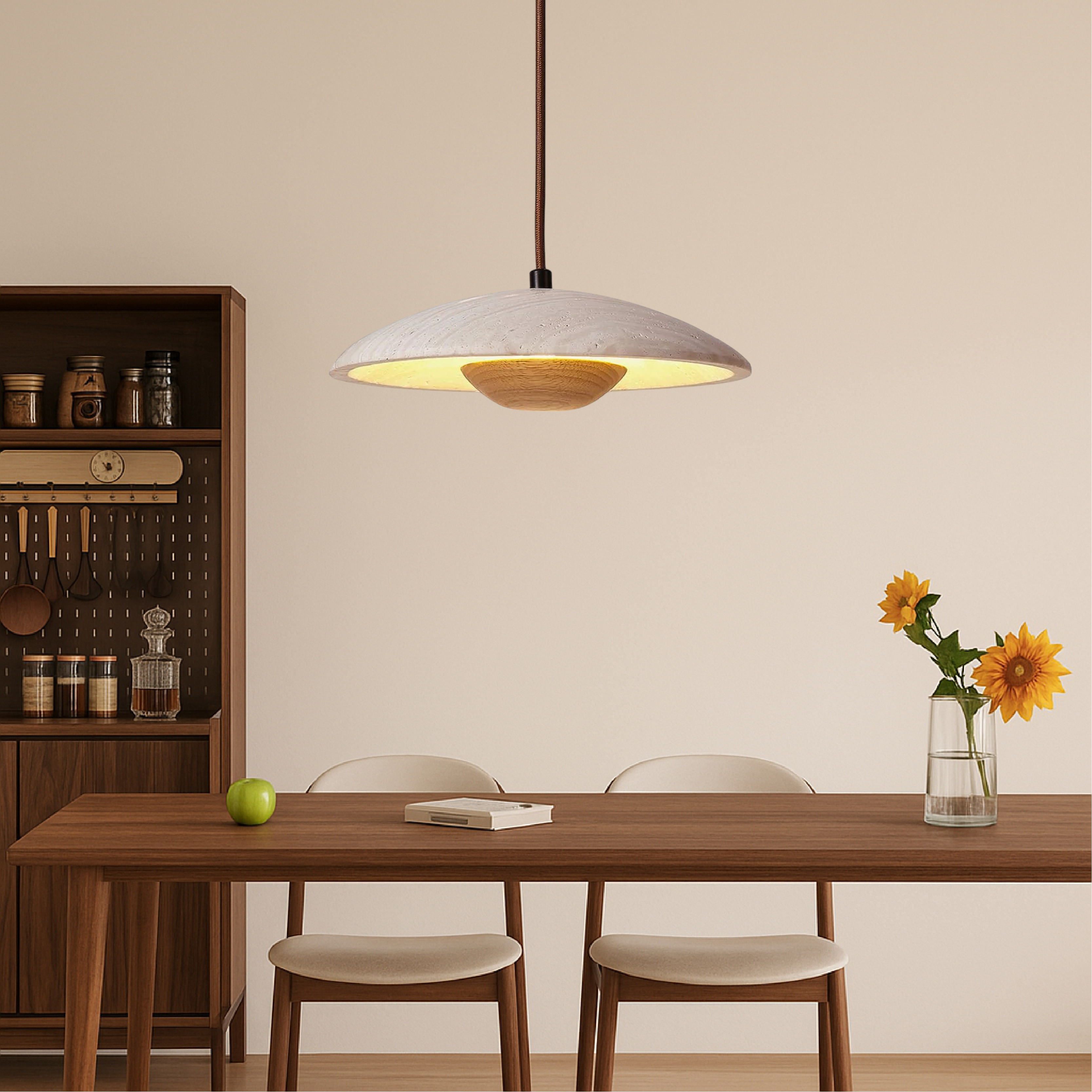 Travertijn steen hanglamp