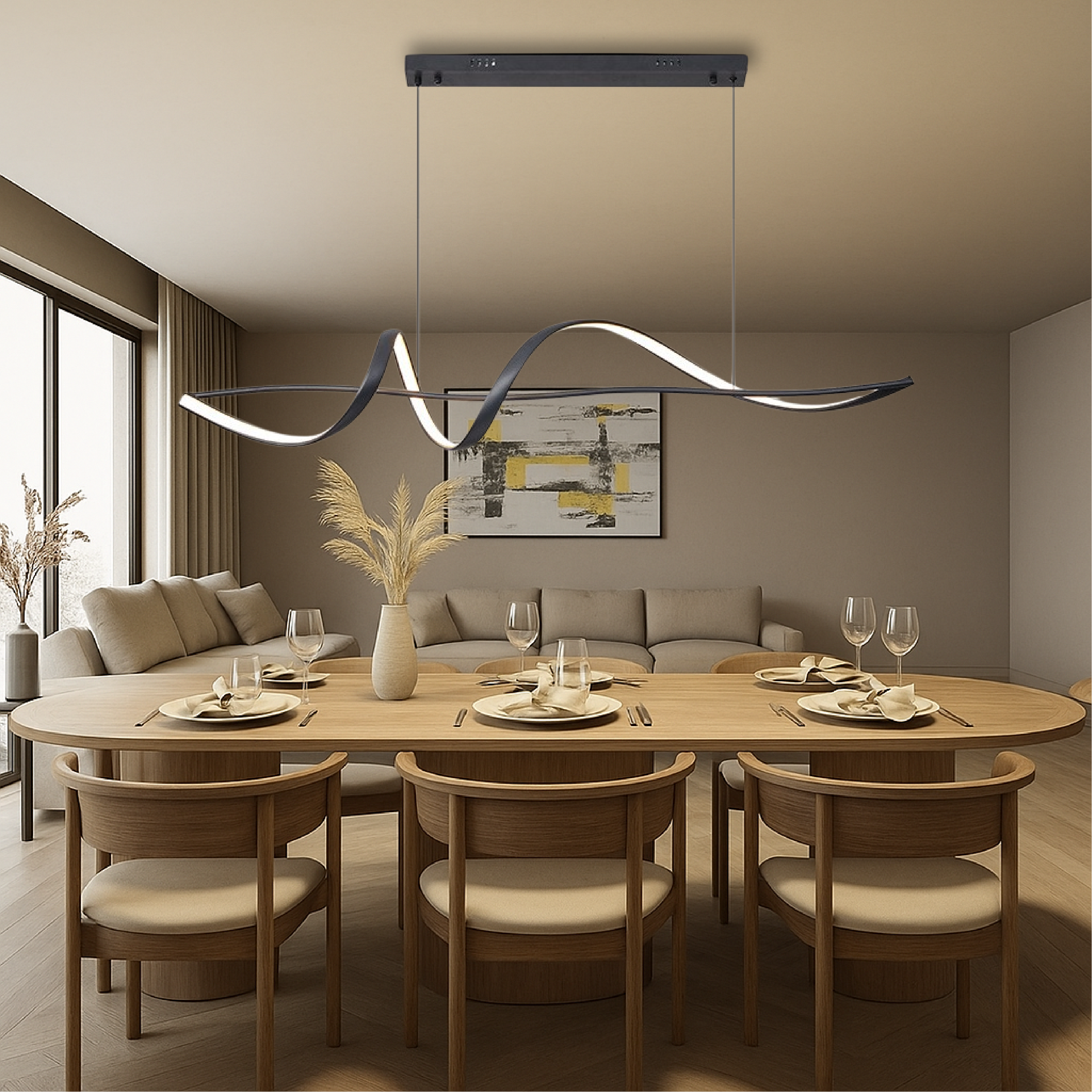 Modern Wave LED Pendant Light