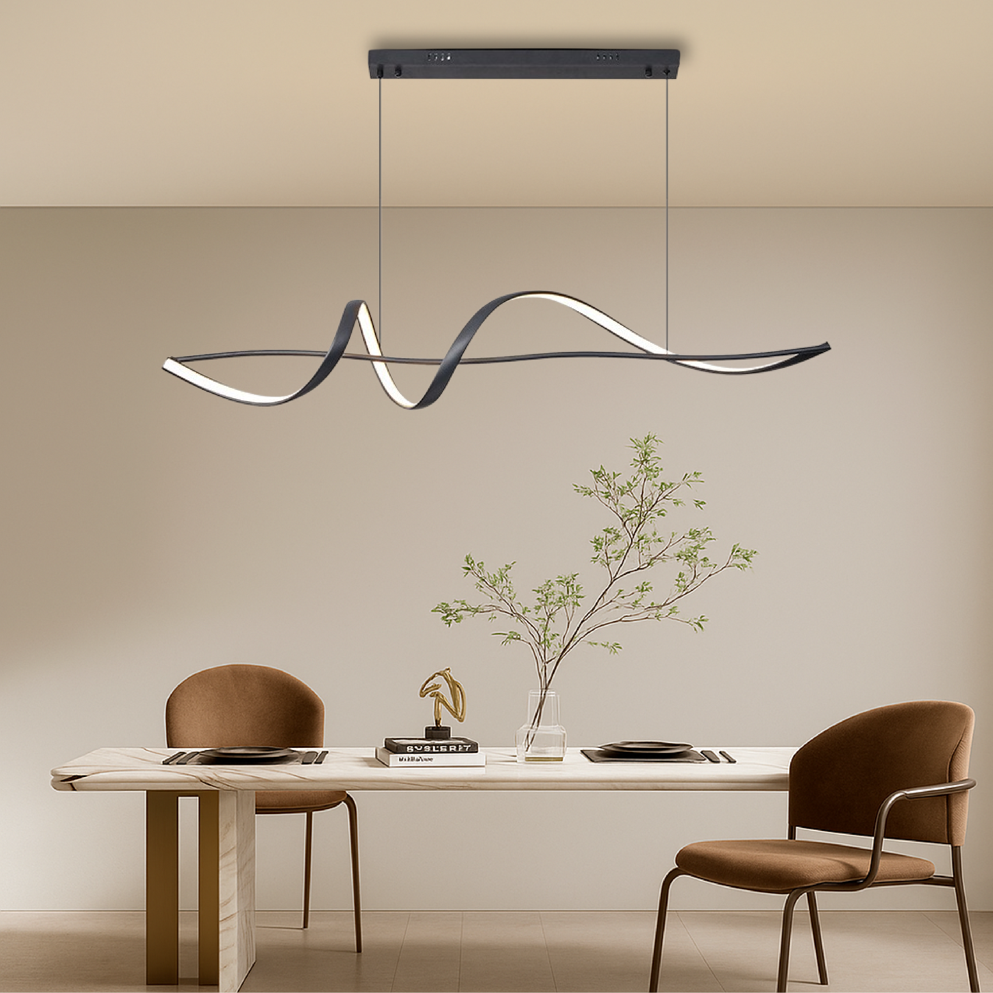 Modern Wave LED Pendant Light