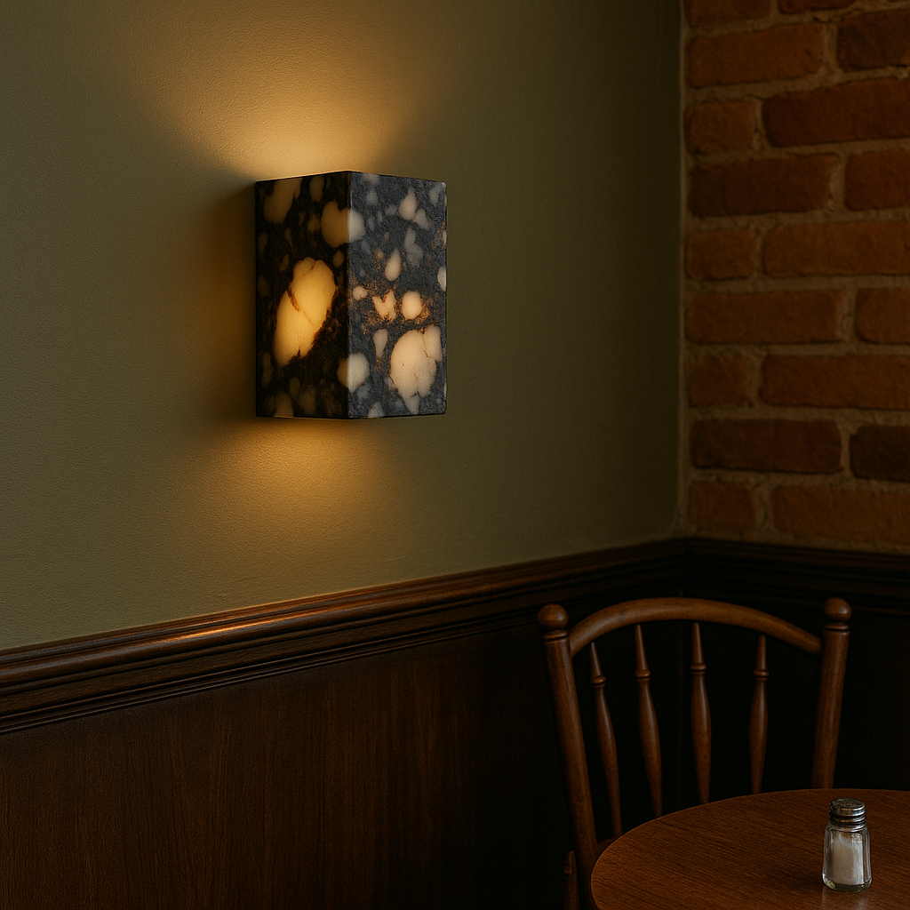 Minimalist Marble Cube Wall Light