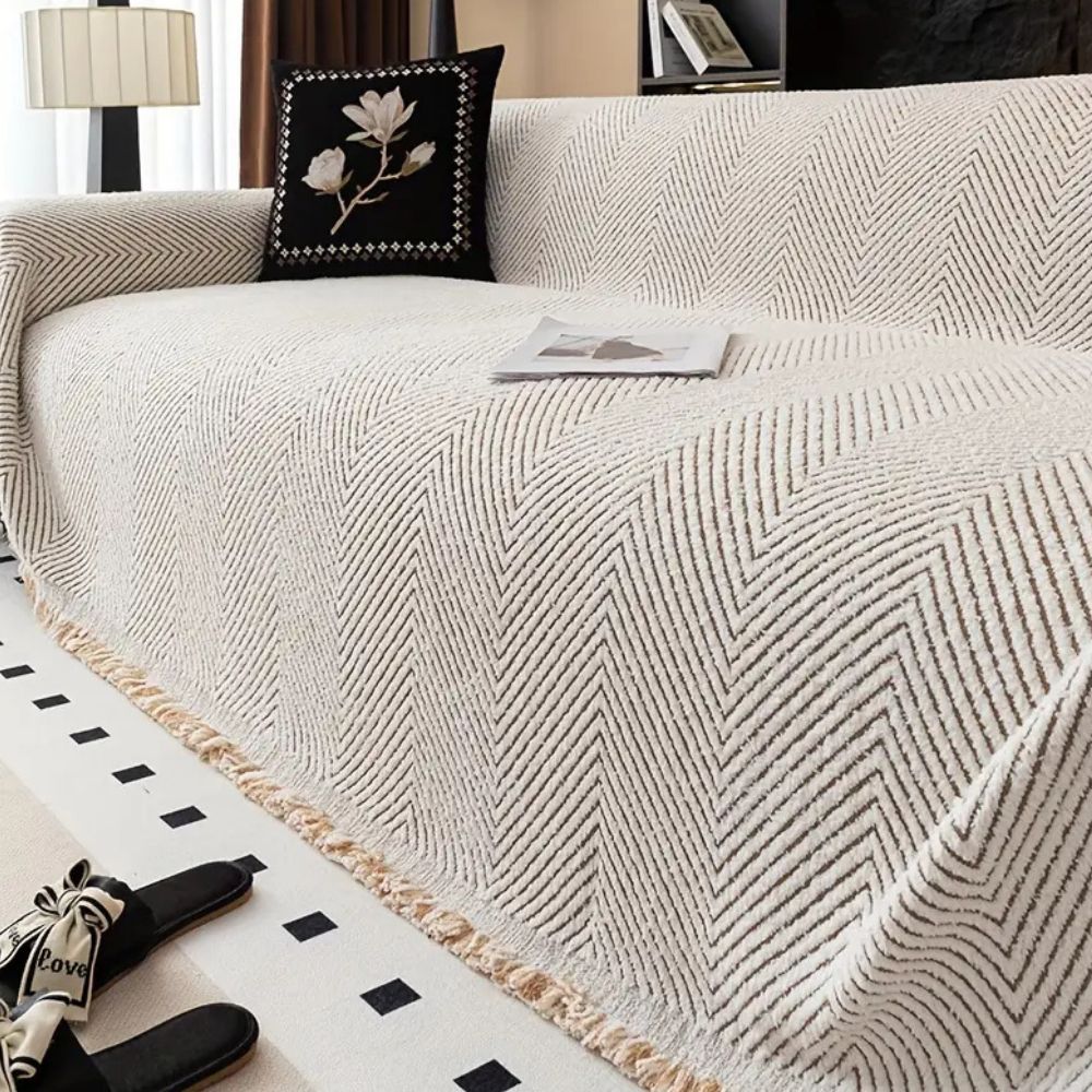 Sofa Cover Herringbone Pattern Slipcover for Couch Protection