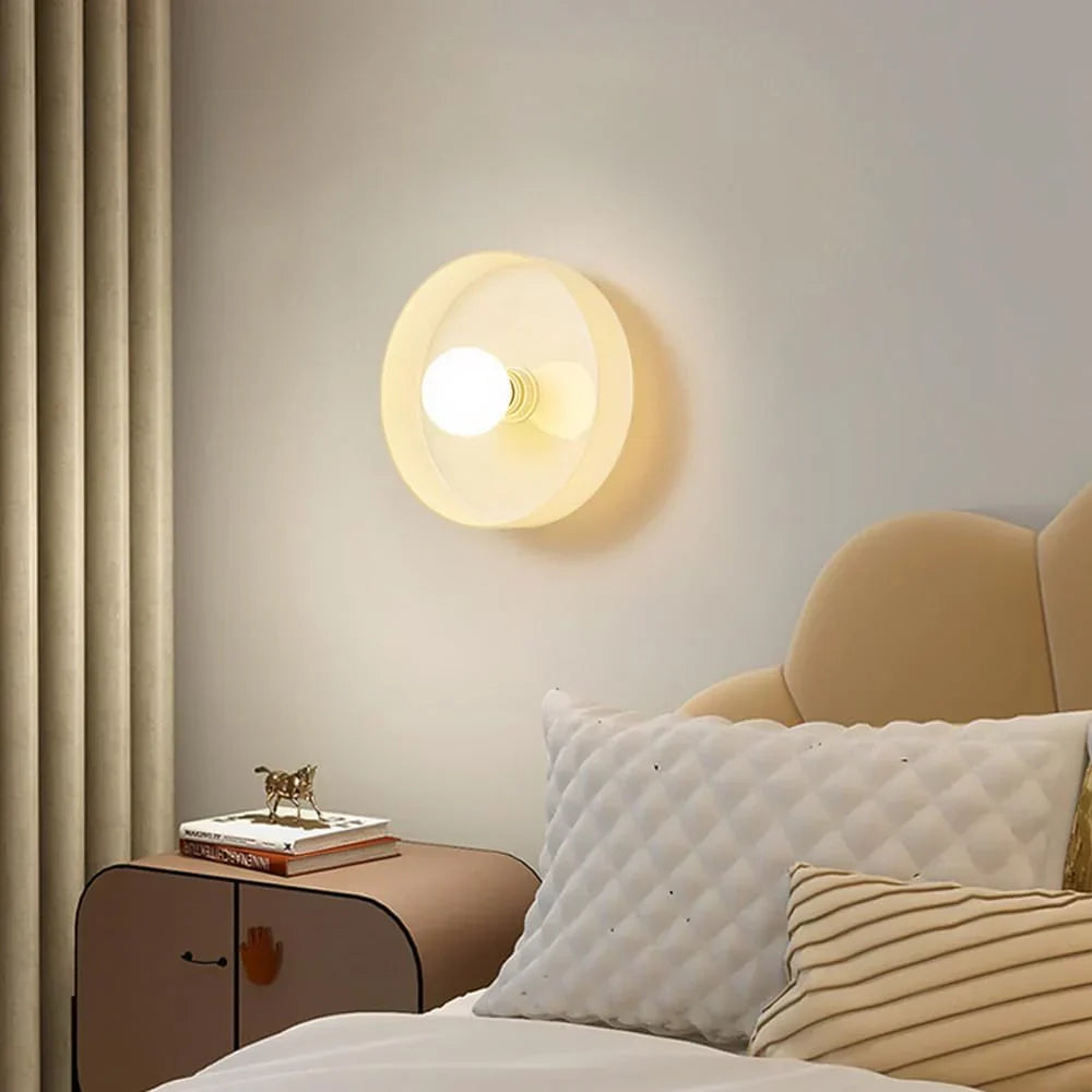 Glass Disc Ceiling and Wall Light with Central Globe