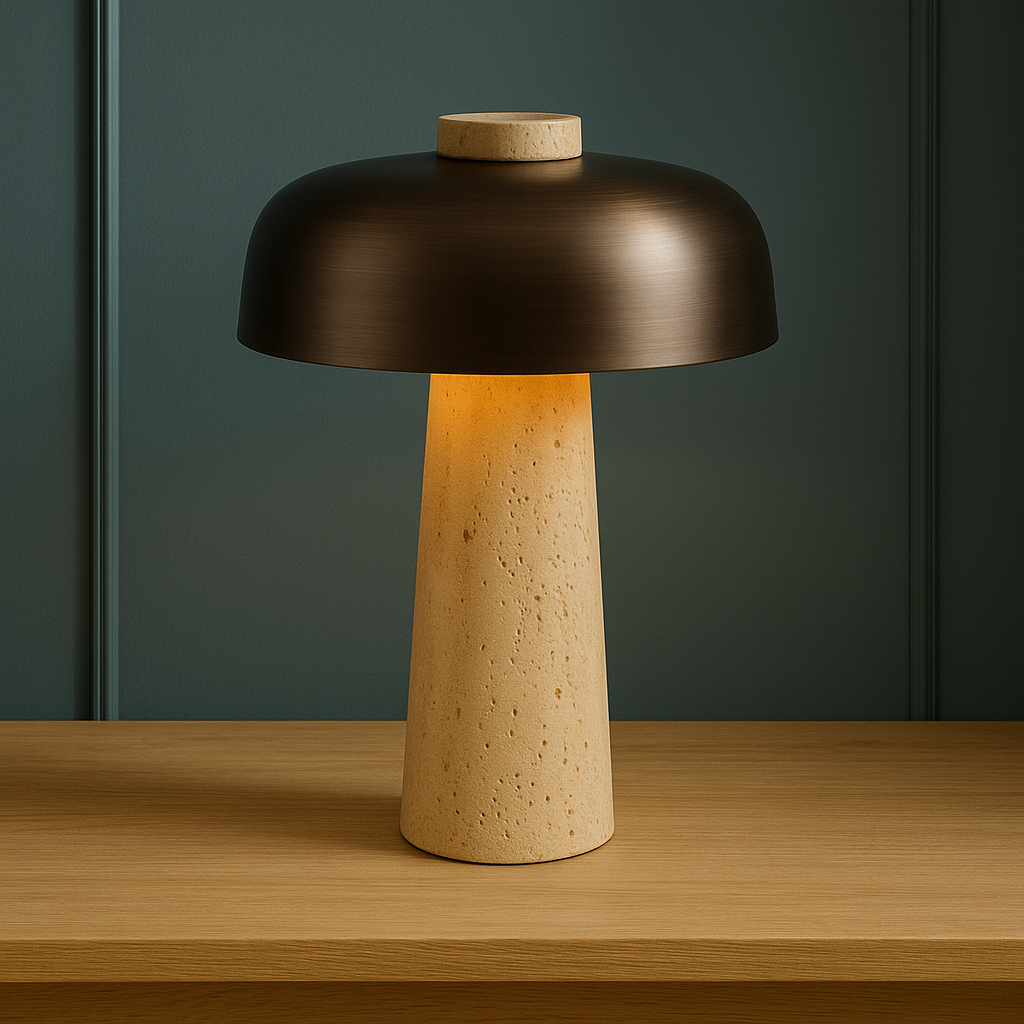 Modern Cork Base Dome Table Lamp
