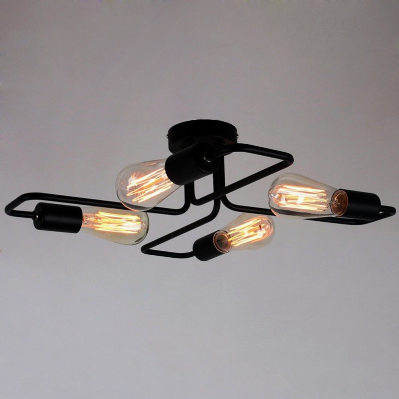 Industrial Black Ceiling Light Modern Multi Arm Sputnik Lamp