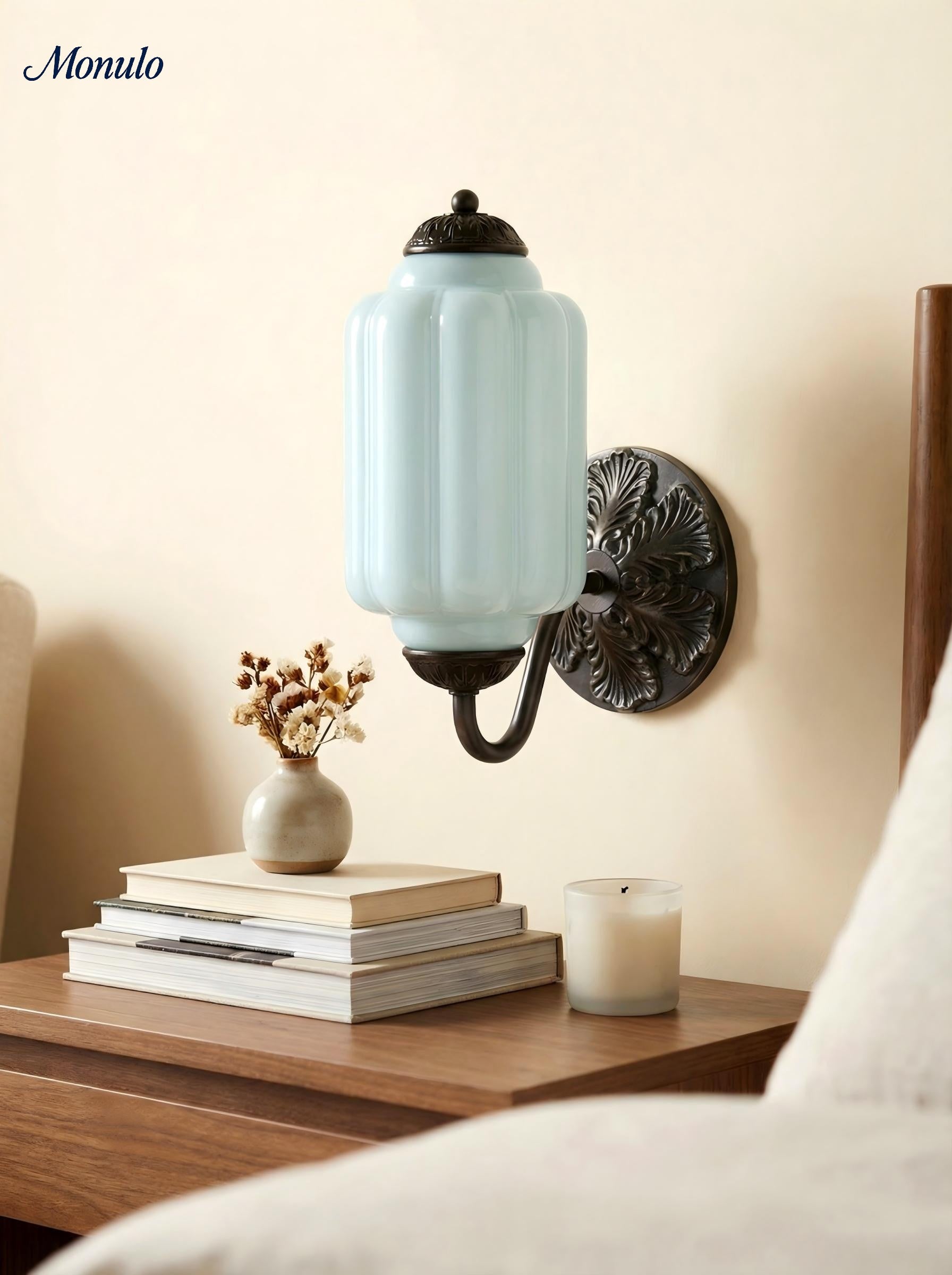 Vintage Milk Glass Wall Sconce Light