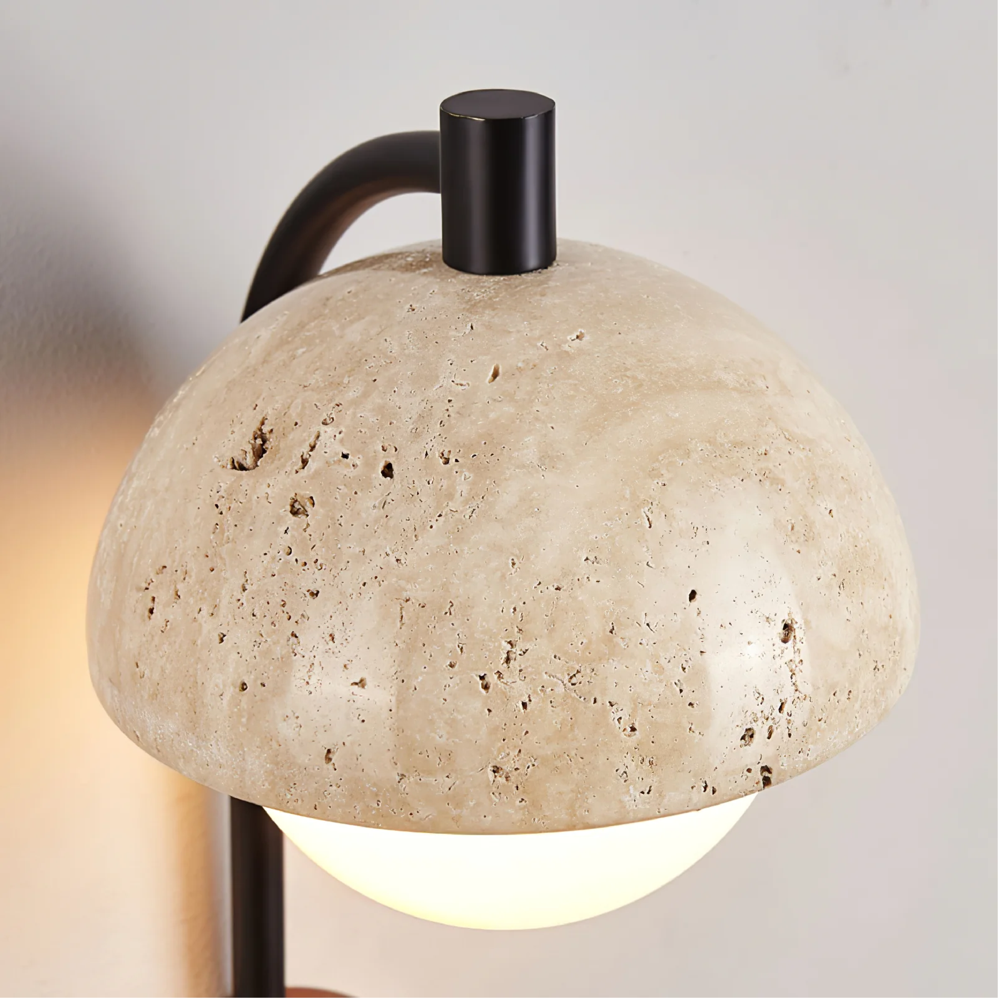 Travertine Half-Dome Wall Lamp