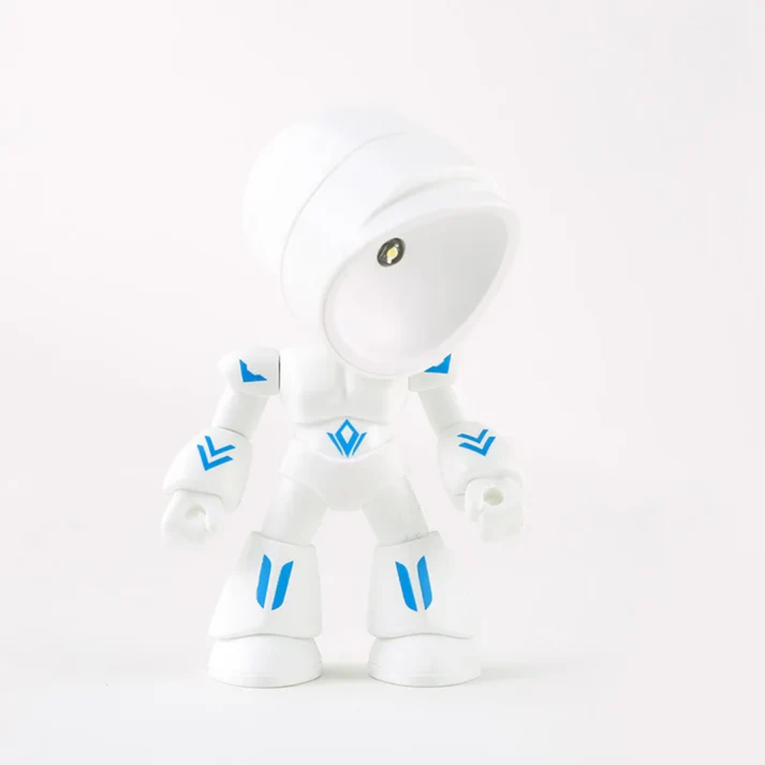 Robot-inspired Figure Plastic LED Table Lamp with Adjustable Head