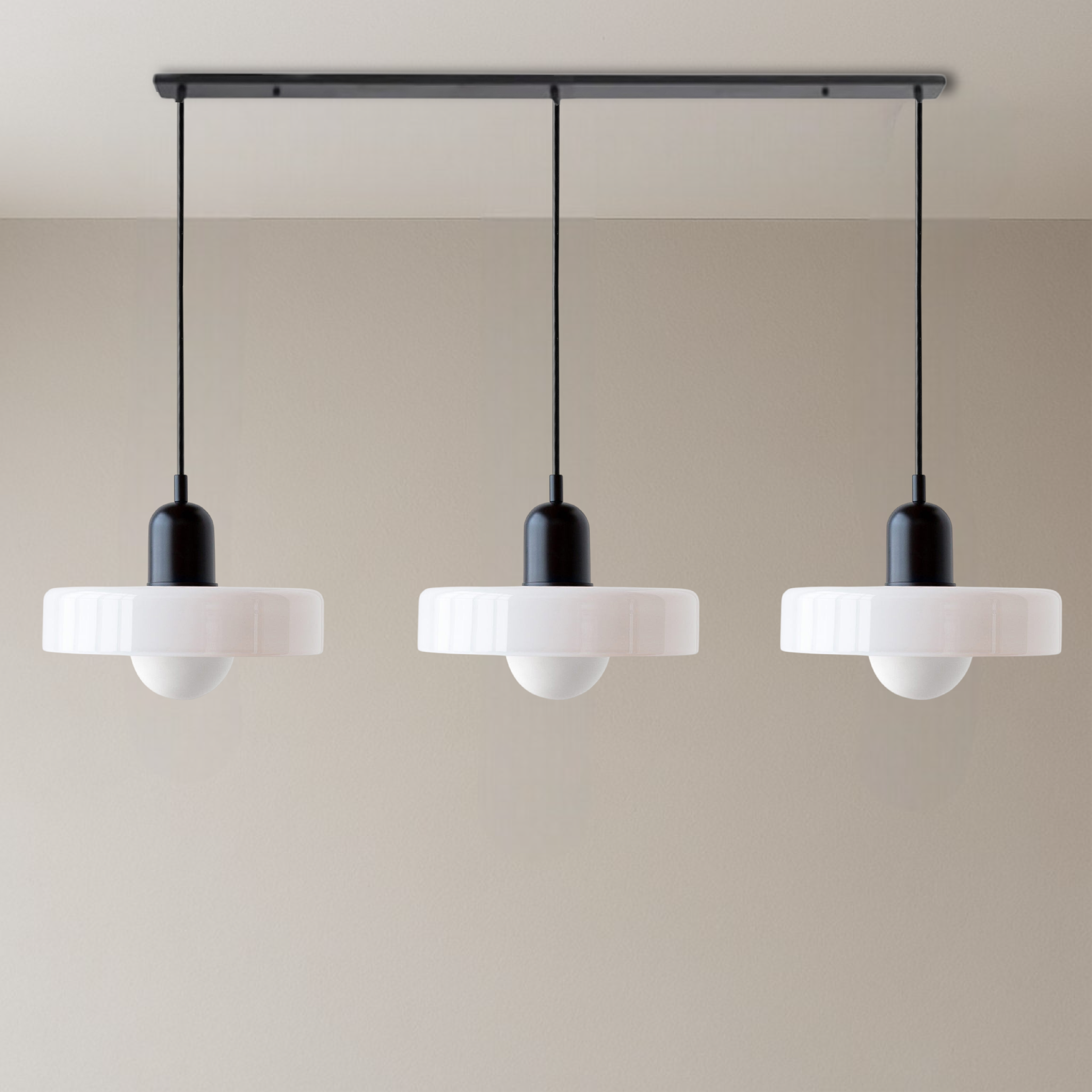 Bauhaus Triple Glass Pendant Light