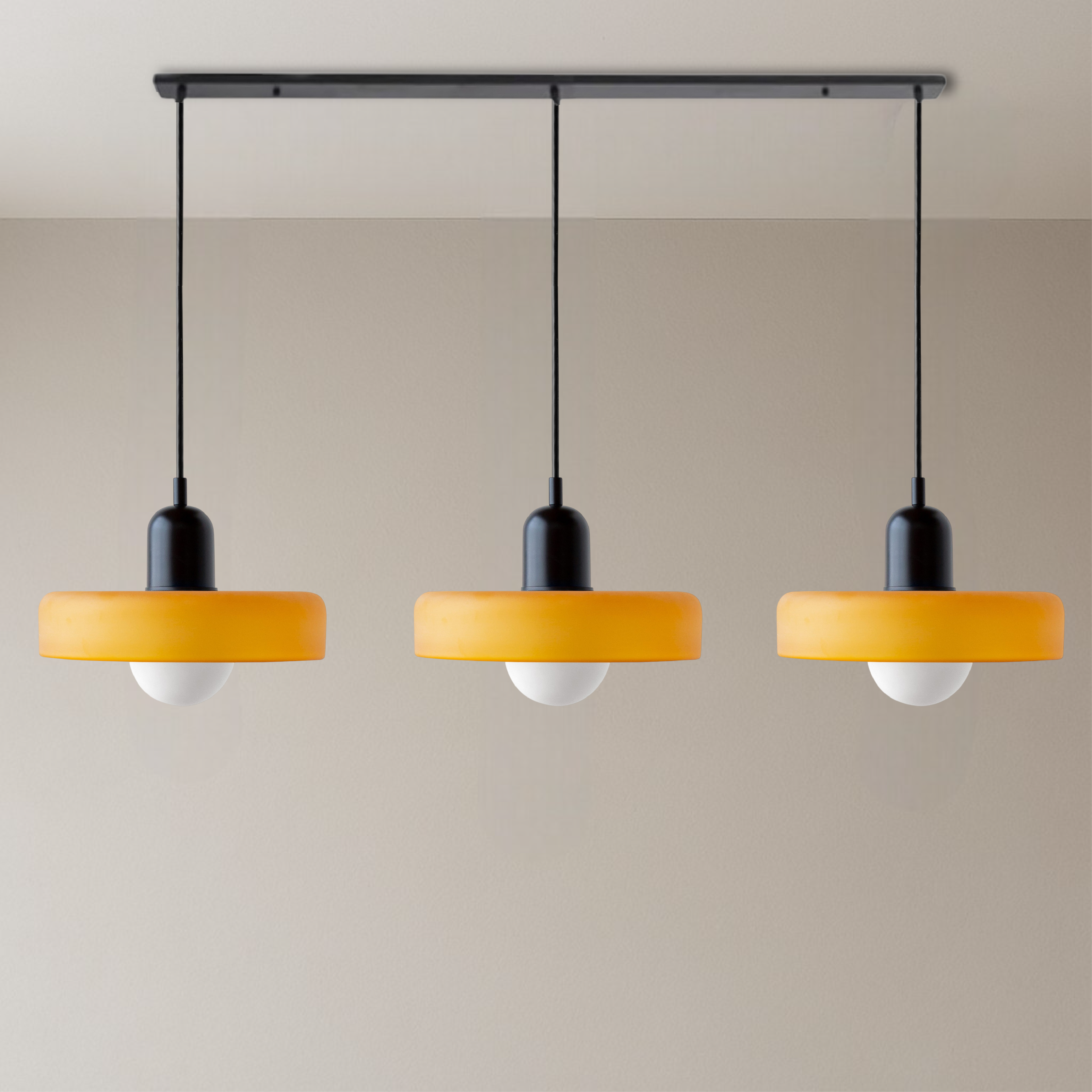 Bauhaus Triple Glass Pendant Light